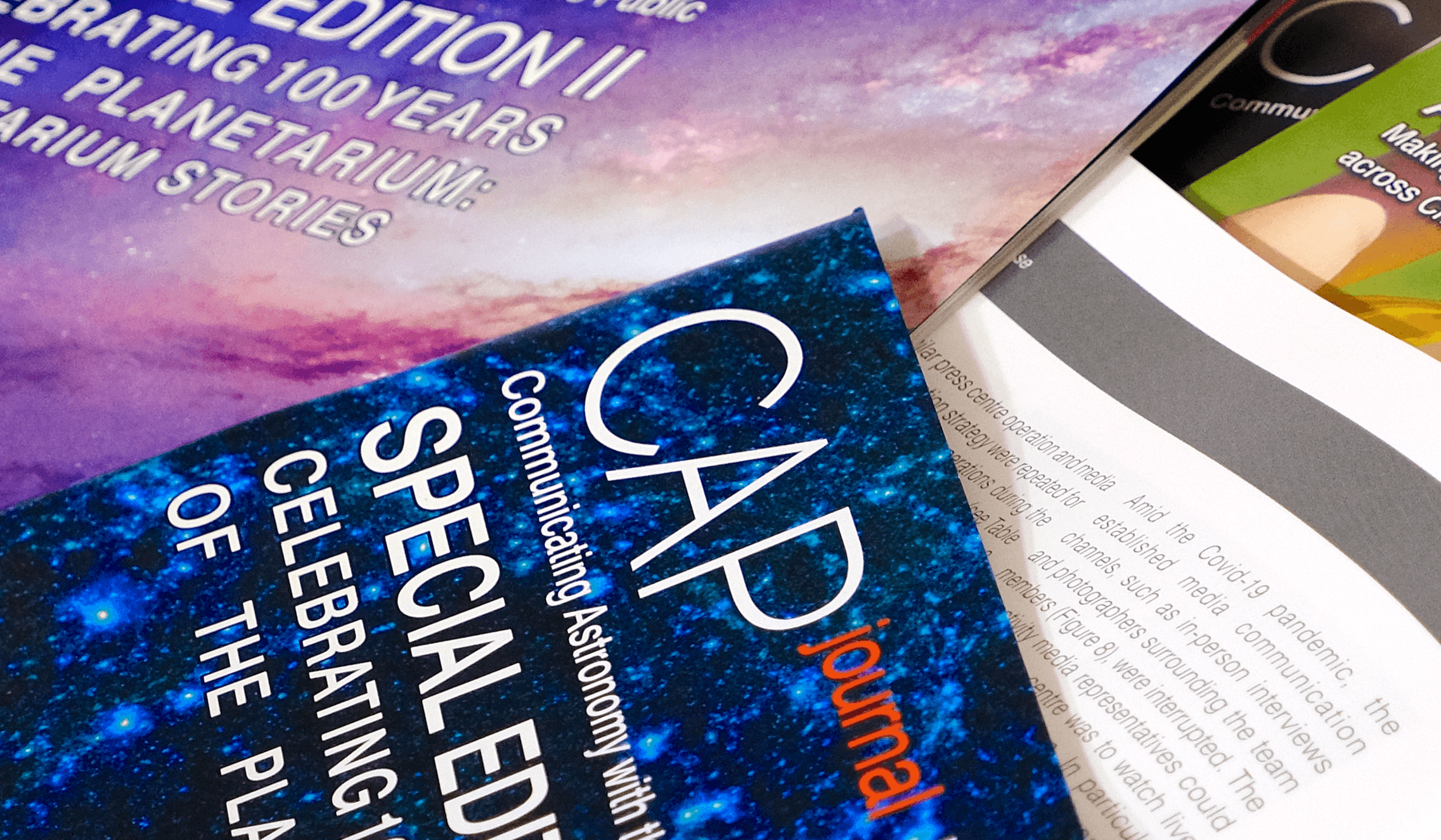 Cover of the CAP Journal showing a representation of astronomical outreach.