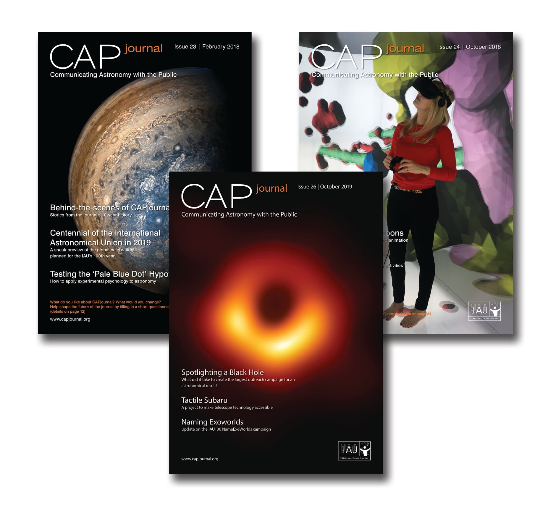 Cover of the CAP Journal showing a representation of astronomical outreach.